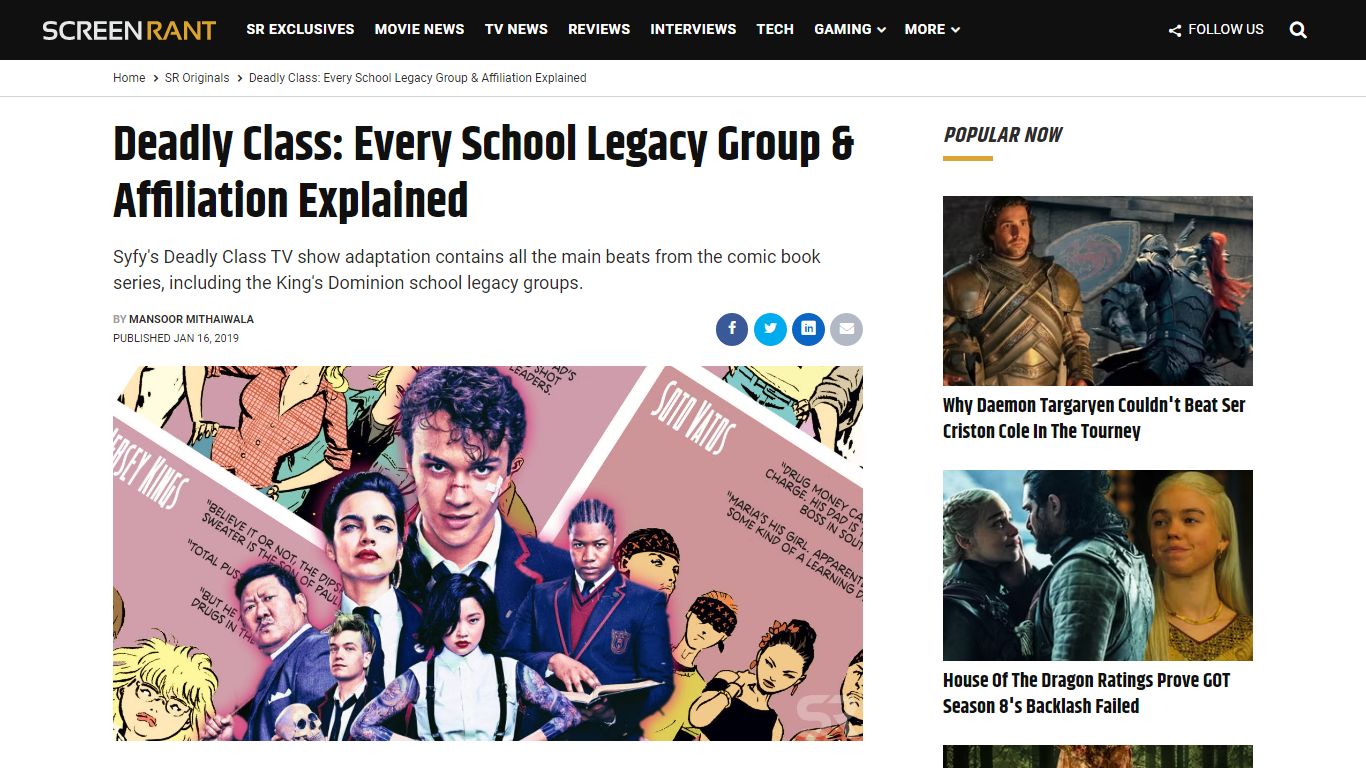 Deadly Class: Every School Legacy Group & Affiliation Explained